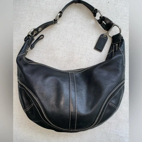 Vintage black coach crossbody top